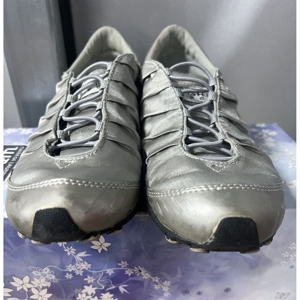 Chinese Laundry Wash Vintage 90s Avril Satin Pewter Sneakers Women US Sz 8